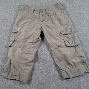 Kuhl Capri Cargo Pants Womens 2 Green Cropped Stretch Hiking Outdoor Pockets